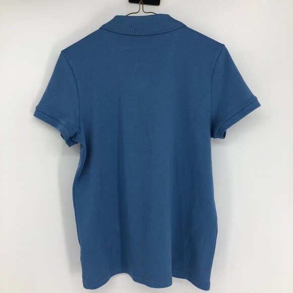Aritzia Babaton Blue Deaton Tennis Top Short-sleeve polo t-shirt 1/4 button up M - Picture 4 of 14